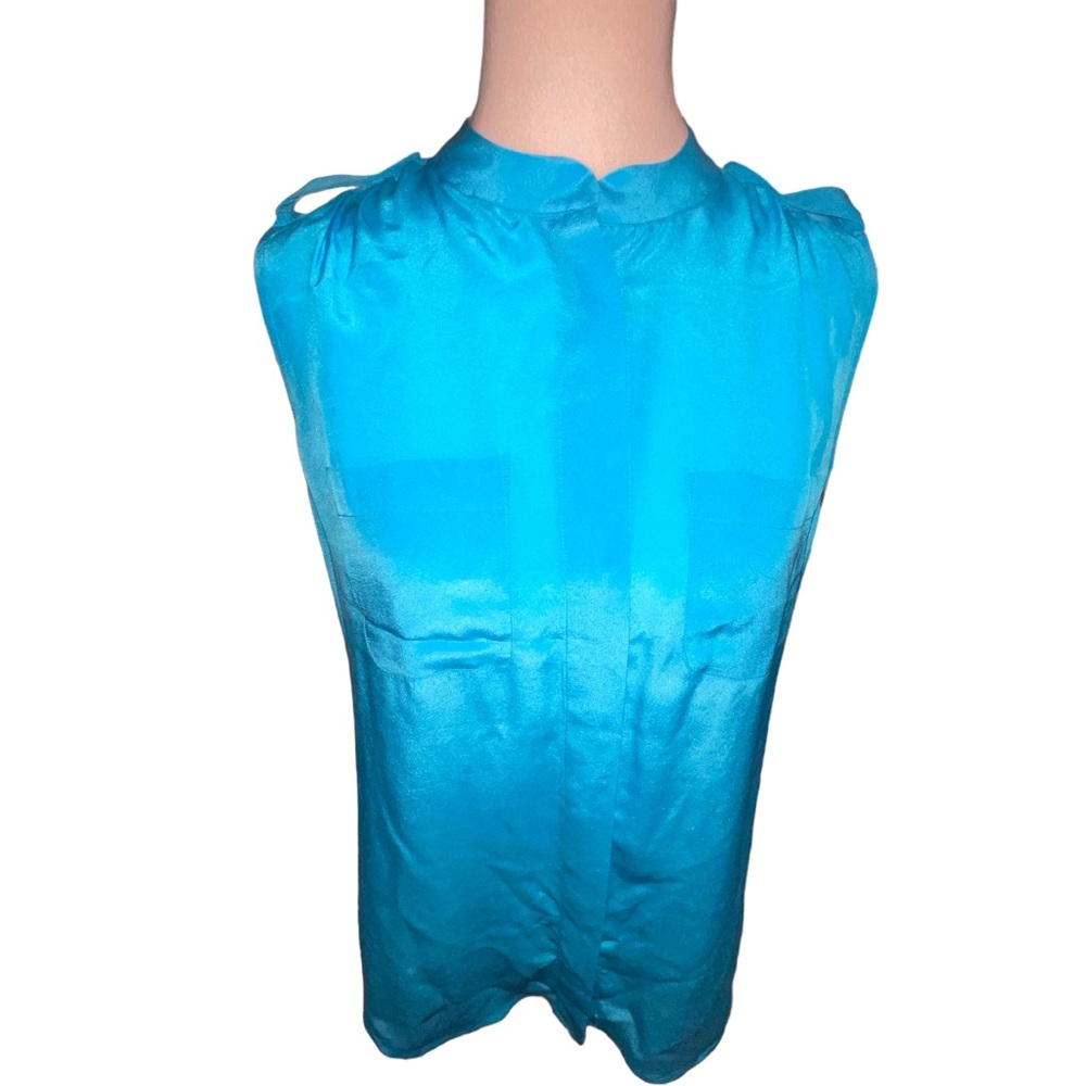 Banana Republic. 100% SILK Turquoise blouse. Sz 6. Excellent Condition 💎💙💎💙 - Picture 4 of 16